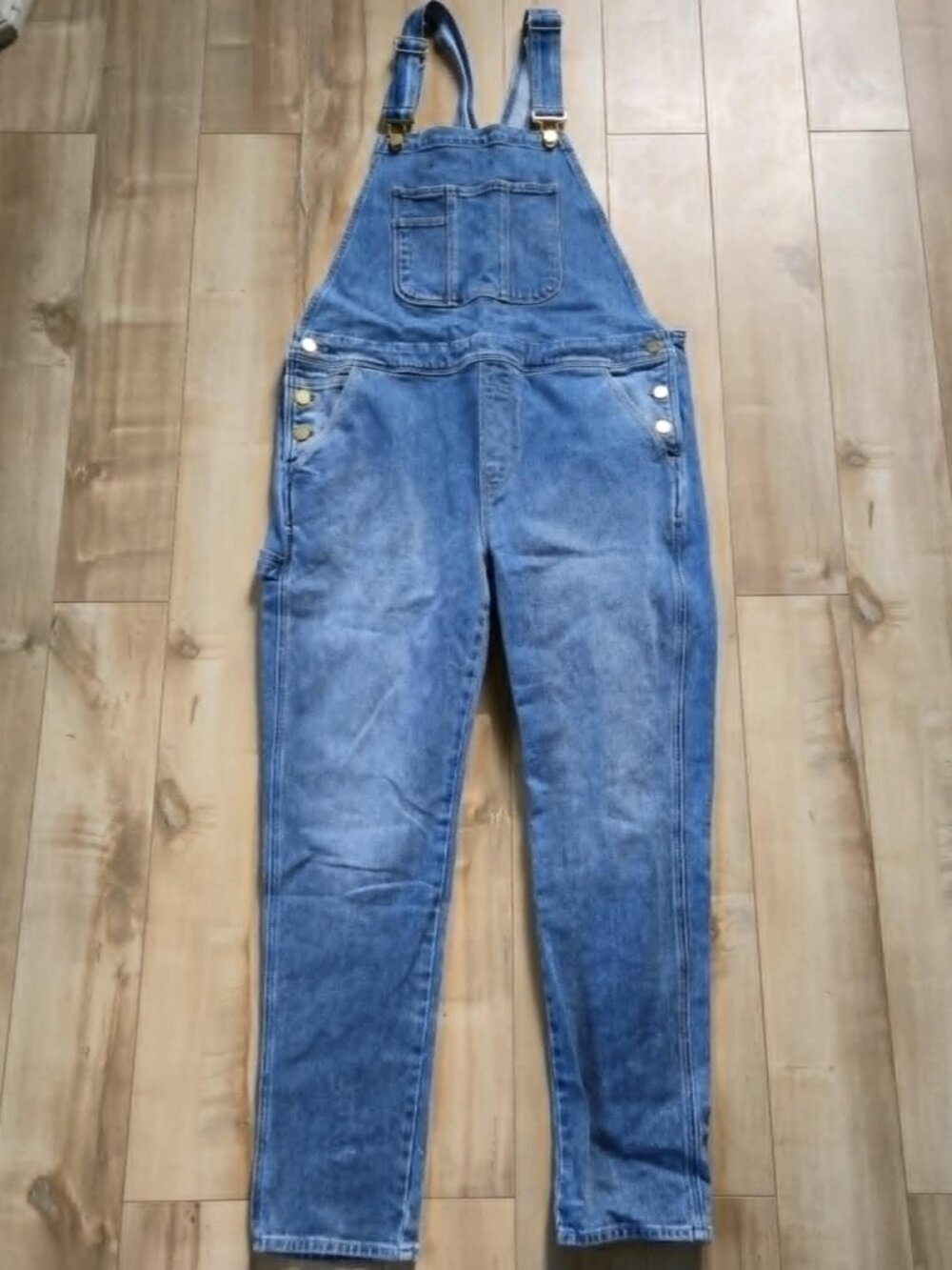 FRAME Denim Le High Straight Overalls – Islet Wash – Medium